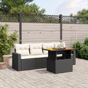 5-Delige Loungeset Met Kussens Poly Rattan