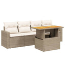 5-Delige Loungeset Met Kussens Poly Rattan