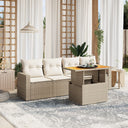 5-Delige Loungeset Met Kussens Poly Rattan