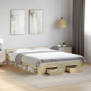 Bedframe Met Lades Bewerkt Hout Kleurig