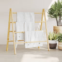 Handdoekladder Met 4 Sporten 90X50X100 Cm Bamboe