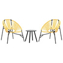 Set Tuinstoelen 3-Delig Poly Rattan