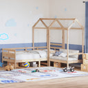 Kinderbed Met Huisje En Bankje Massief Grenenhout