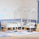 Kinderbed Met Huisje En Bankje Massief Grenenhout