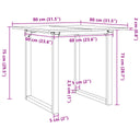 Eettafel O-Frame 80X80X75 Cm Massief Grenenhout En Gietijzer