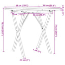 Eettafel X-Frame 60X60X75,5 Cm Massief Grenenhout En Gietijzer