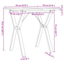 Eettafel Y-Frame 70X70X75,5 Cm Massief Grenenhout En Gietijzer