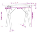 Eettafel Y-Frame 100X50X75,5 Cm Massief Grenenhout En Gietijzer