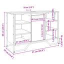 Wastafelkast 91X35X60 Cm Bewerkt Hout