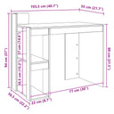 Bureau 103,5X56,5X94 Cm Bewerkt Hout