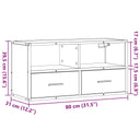 Tv-Meubel 80X31X39,5 Cm Bewerkt Hout Metaal Kleurig