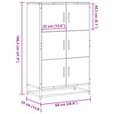 Hoge Kast 68X35X106,5 Cm Bewerkt Hout En Metaal