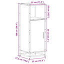 Badkamerkast 35X37,5X100Cm Bewerkt Hout Eikenkleur