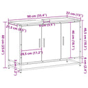 Wastafelkast 90X33X60 Cm Bewerkt Hout