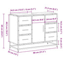 Wastafelkast 80X33X60 Cm Bewerkt Hout Eikenkleurig