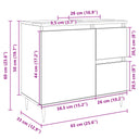 Wastafelkast 65X33X60 Cm Bewerkt Hout Kleurig