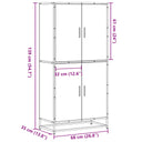 Hoge Kast 68X35X139 Cm Bewerkt Hout Kleurig