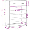 Schoenenkast 75X38X97,5 Cm Bewerkt Hout En Metaal