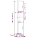 Badkamerkast 35X37,5X188,5 Cm Bewerkt Hout En Metaal