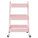 Opbergtrolley 3-Laags 42X41,5X77 Cm Staal Roze