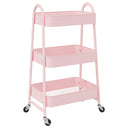 Opbergtrolley 3-Laags 42X41,5X77 Cm Staal Roze