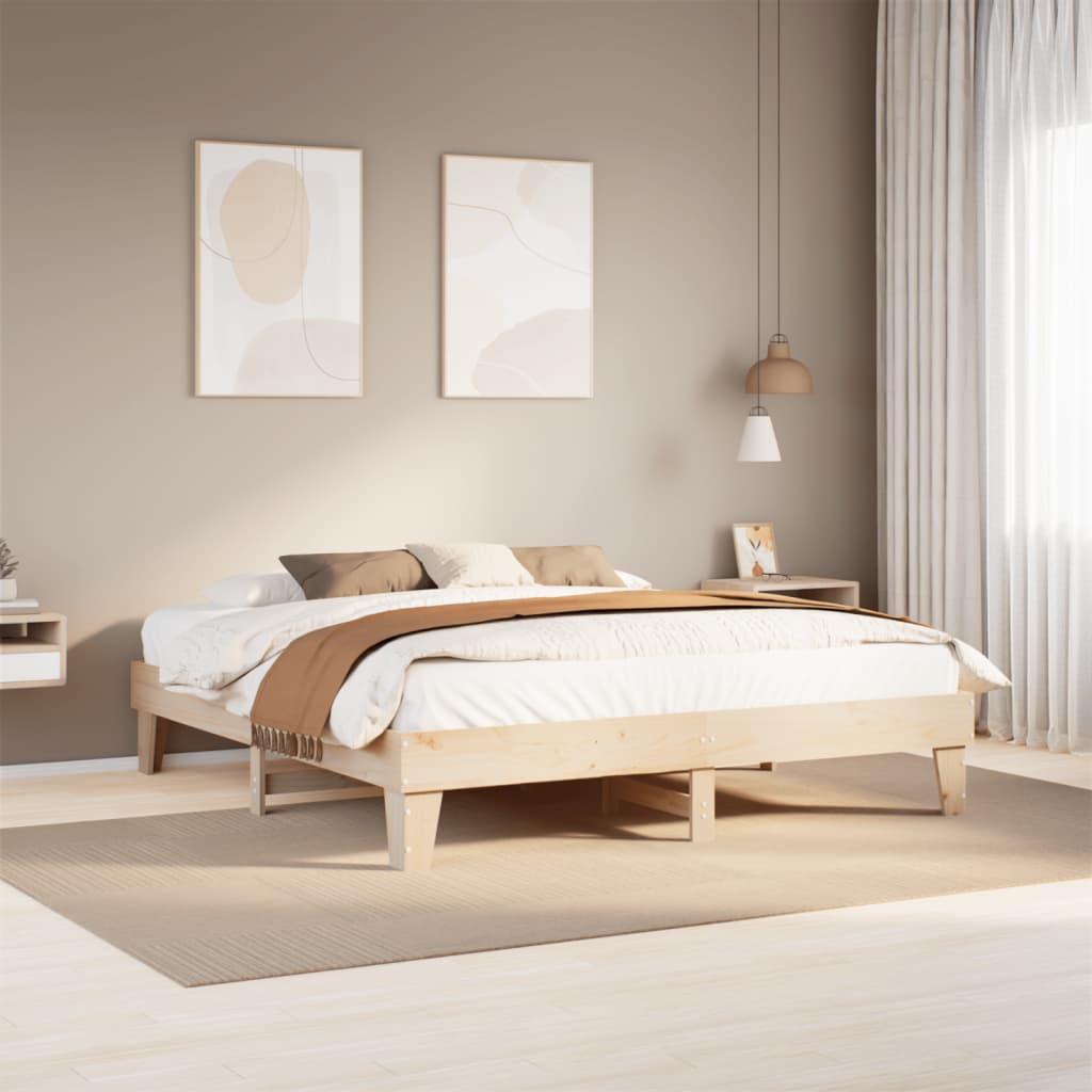 Bedframe Zonder Matras Massief Grenenhout