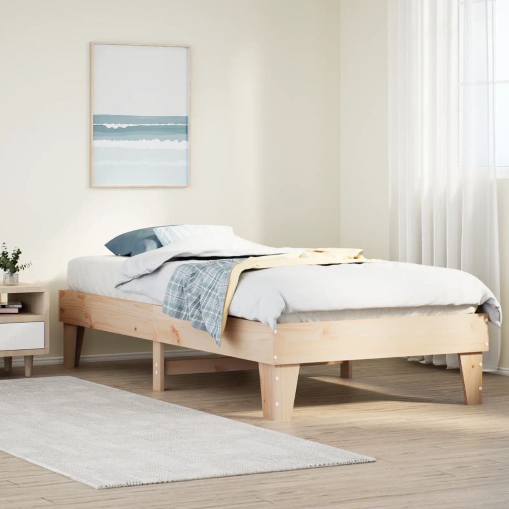 Bedframe Zonder Matras Massief Grenenhout