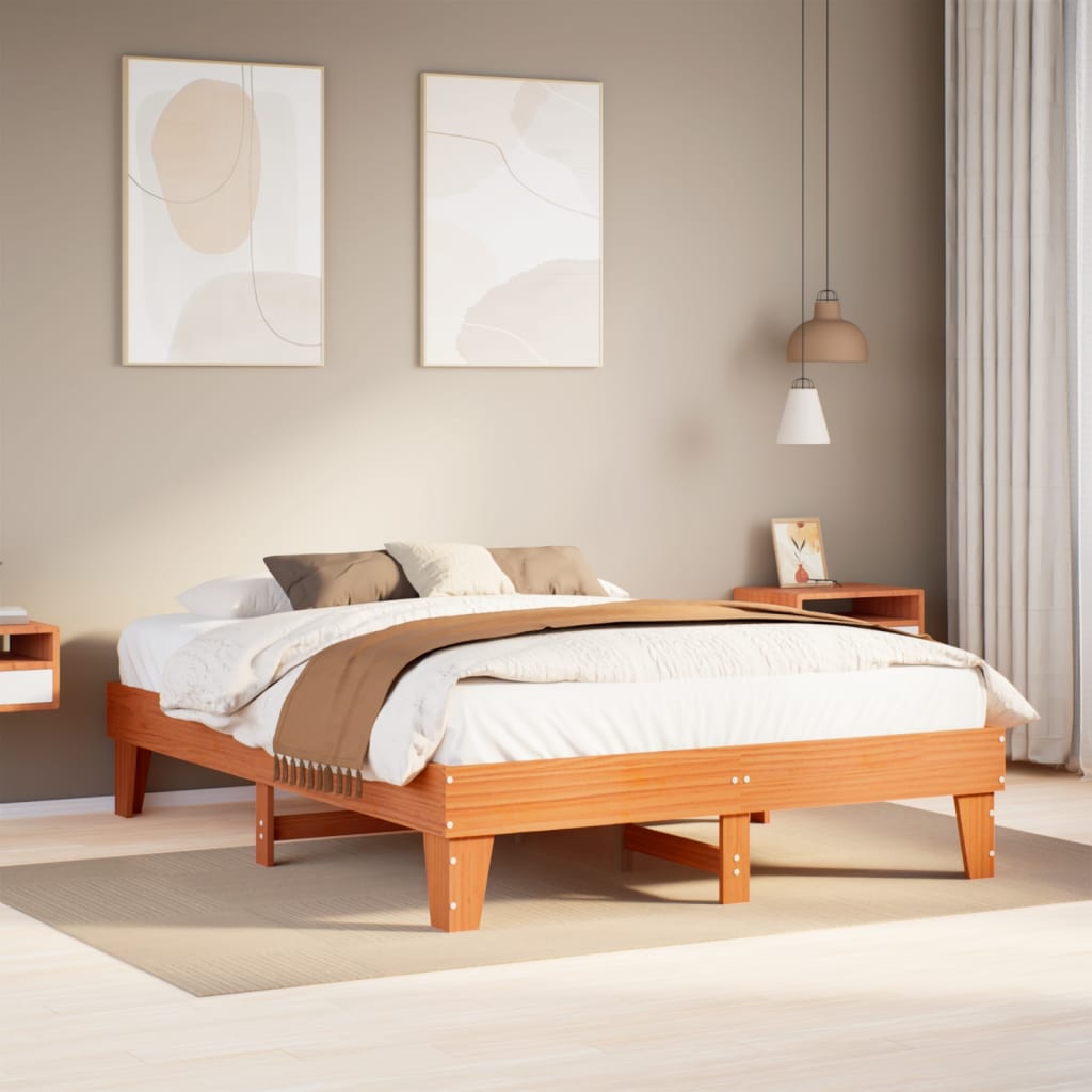 Bedframe Zonder Matras Massief Grenenhout