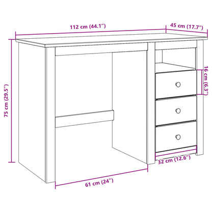 Bureau Panama 112X45X75 Cm Massief Grenenhout