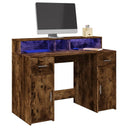 Bureau Met Led-Verlichting Bewerkt Hout