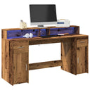 Bureau Met Led-Verlichting Bewerkt Hout