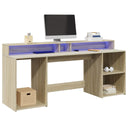 Bureau Met Led-Verlichting Bewerkt Hout