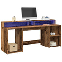 Bureau Met Led-Verlichting Bewerkt Hout