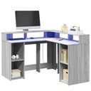 Bureau Met Led-Verlichting Bewerkt Hout