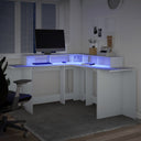 Bureau Met Led-Verlichting Bewerkt Hout