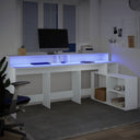 Bureau Met Led-Verlichting 200X104X91 Cm Bewerkt Hout