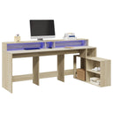 Bureau Met Led-Verlichting 200X104X91 Cm Bewerkt Hout