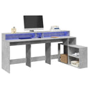 Bureau Met Led-Verlichting 200X104X91 Cm Bewerkt Hout