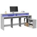 Bureau Met Led-Verlichting 200X104X91 Cm Bewerkt Hout