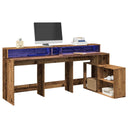 Bureau Met Led-Verlichting 200X104X91 Cm Bewerkt Hout