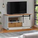 Tv-Meubel Halden Met Schuifdeur 110X40X60 Cm Massief Hout