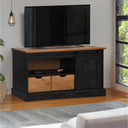 Tv-Meubel Halden Met Schuifdeur 110X40X60 Cm Massief Hout