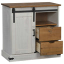 Dressoir Halden Met Schuifdeur 80X40X80 Cm Massief Hout