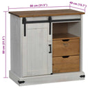 Dressoir Halden Met Schuifdeur 80X40X80 Cm Massief Hout