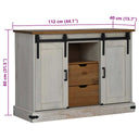 Dressoir Halden 2 Schuifdeuren 112X40X80 Cm Massief Hout