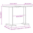 Eettafel 110X60X75 Cm Bewerkt Hout