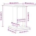 Eettafel 80X80X75 Cm Bewerkt Hout