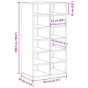 Schoenenrek 54X34X100,5 Cm Bewerkt Hout Artisanaal Eikenkleur