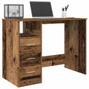 Bureau 102X76X50 Cm Bewerkt Hout Artisanaal Eikenkleur