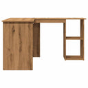 Hoekbureau 120X140X75 Cm Bewerkt Hout Artisanaal Eikenkleur